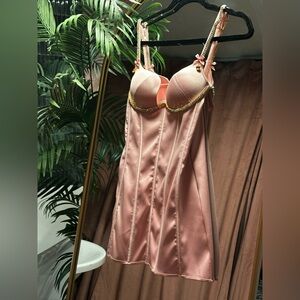 Frederick's of Hollywood Pink Satin Chemise
